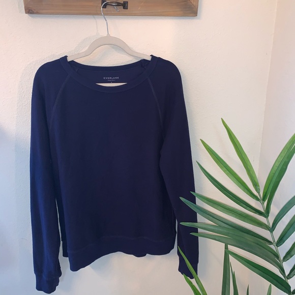 Everlane Sweaters - Everlane french terry navy crew neck sweater